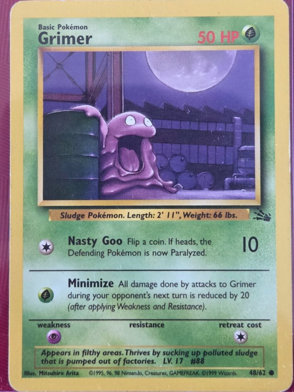 1999 POKEMON, GRIMER CARD!!!